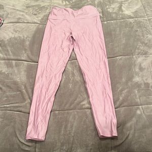 Pink metallic leggings